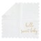 50 Pack 5x5 Inch White Scalloped Napkins with Gold Foil Hello Sweet Baby - Gender Neutral Baby Shower Napkins & Table Decor for Boy Girl Sprinkle Decorations